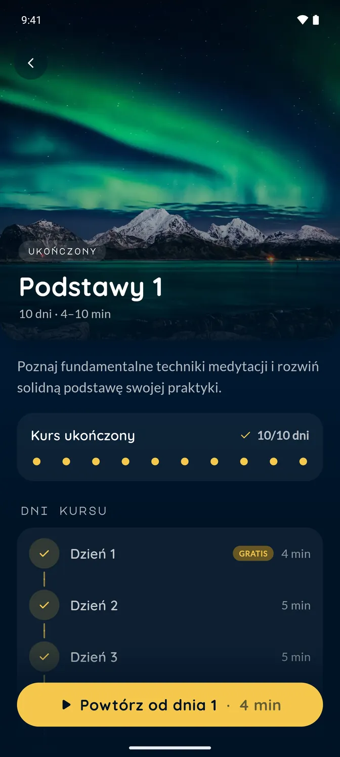 Kurs Podstawy 1 — 10 dni nauki medytacji, pierwszy dzień za darmo